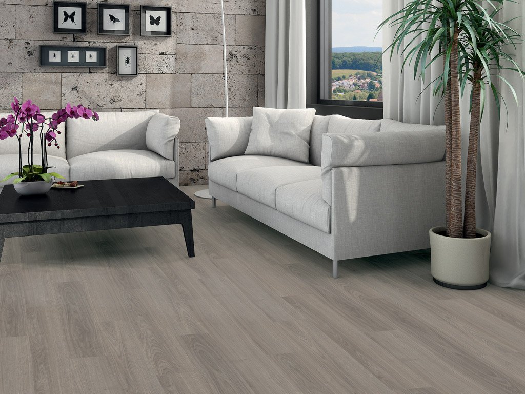 Ламинат Haro Tritty 100 Loft 4V дуб античный серый 535368 фото в интерьере